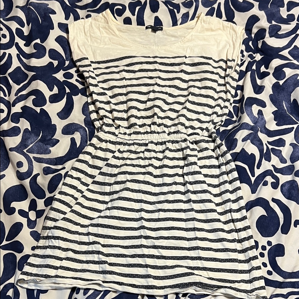 GAP Women’s Navy and White Striped Dress